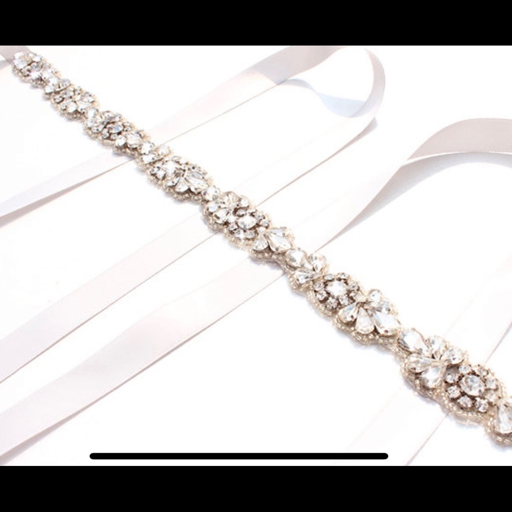 Beautiful rhinestone wedding sash for dresses.
